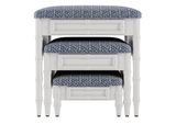 Fursatile Decor Pet Home Decor Step Ottoman <br> Denim + White