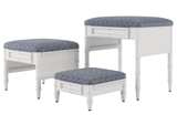 Fursatile Decor Pet Home Decor Step Ottoman <br> Denim + White