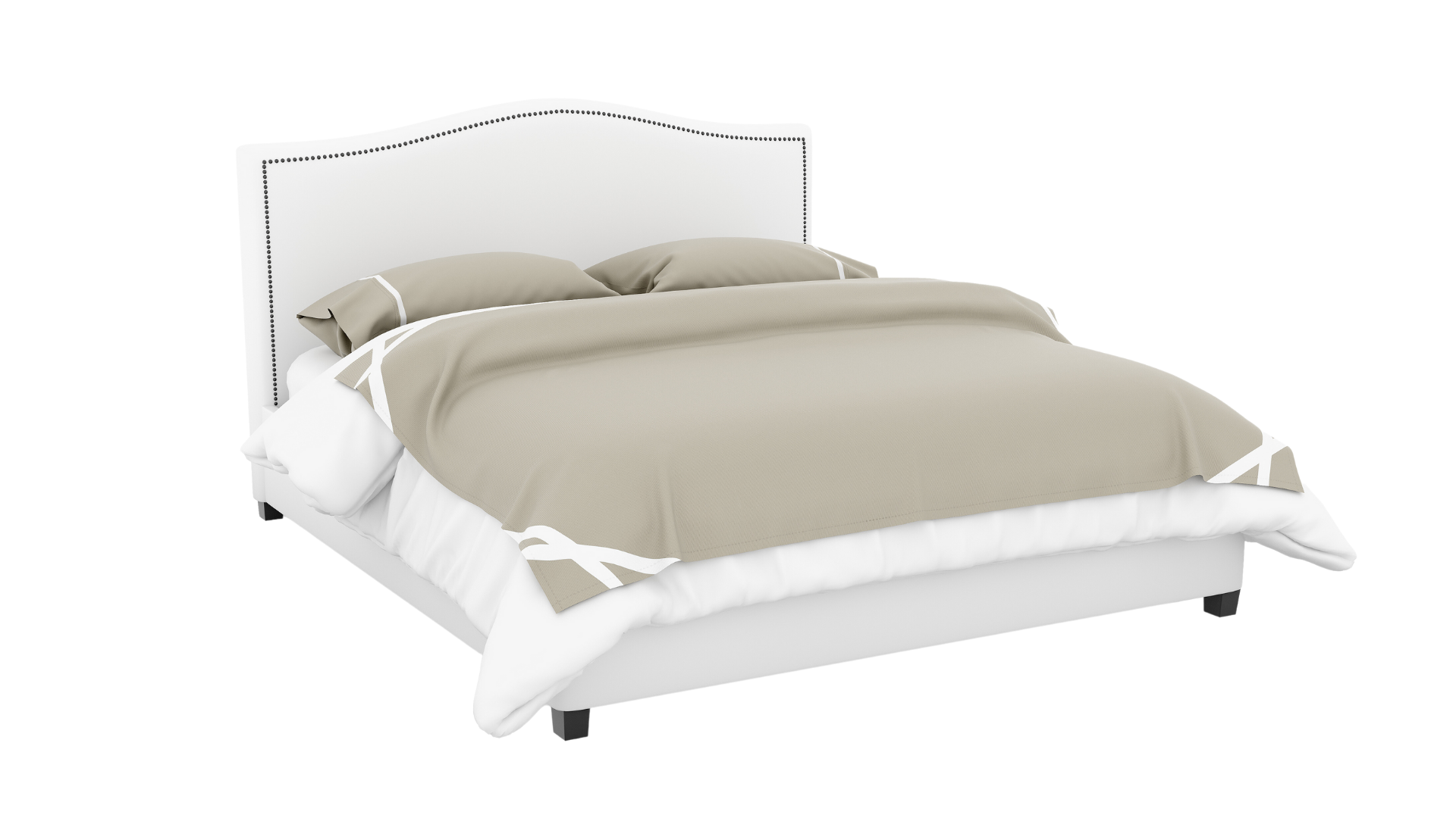 Fursatile Decor Bedding Tan + White Medium, Tan + White Cover