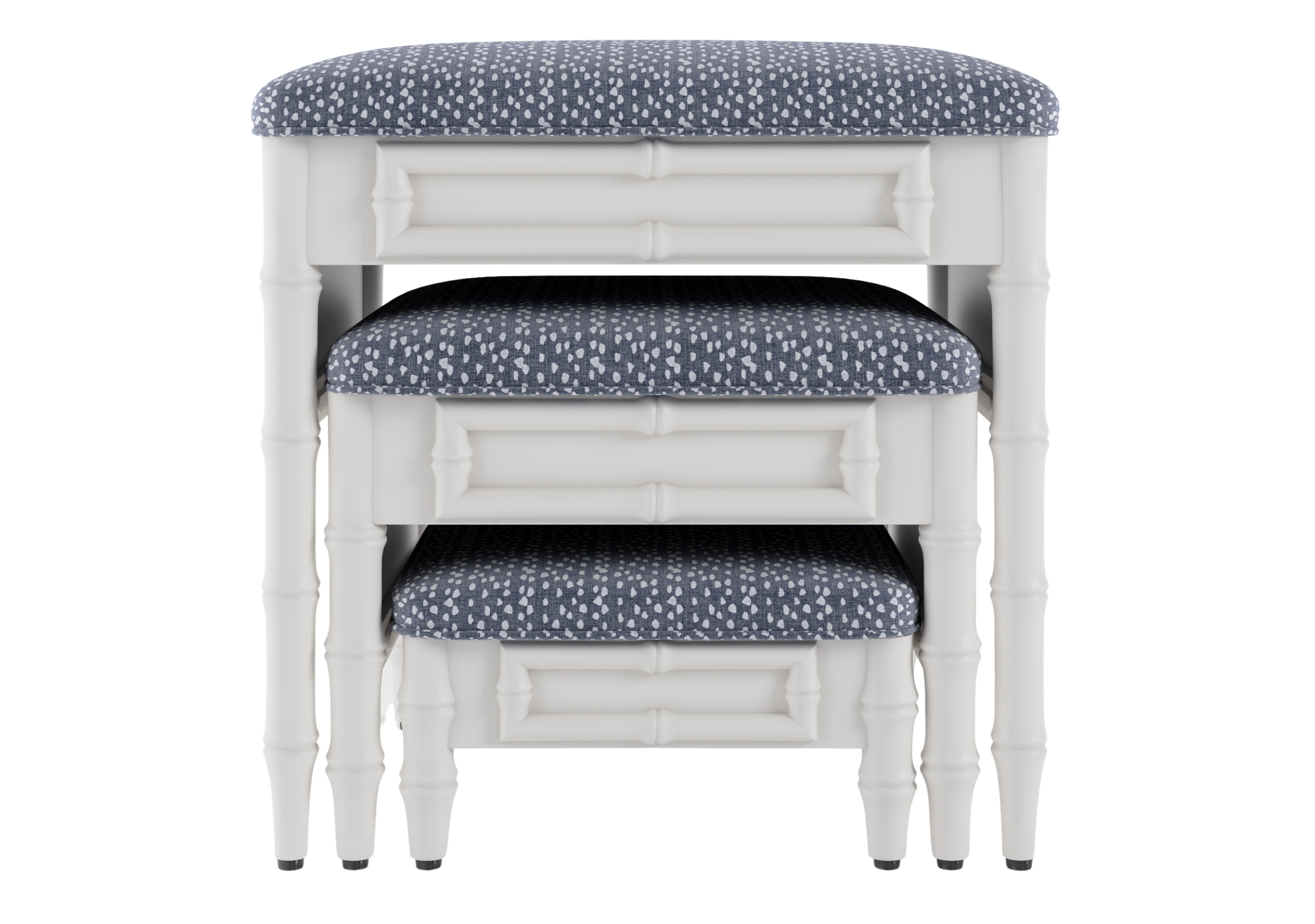 Fursatile Decor Pet Home Decor Step Ottoman <br>  Denim + White