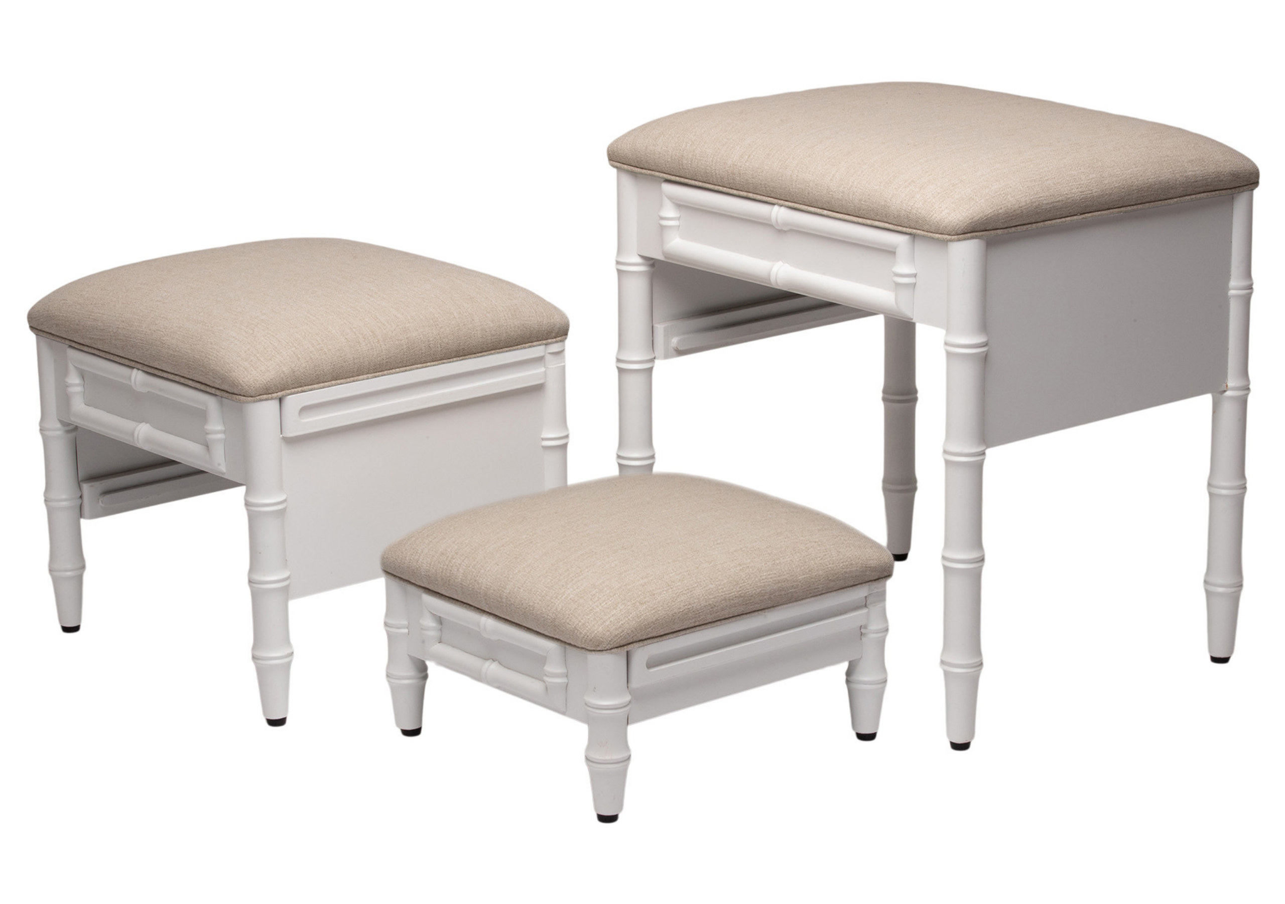 Fursatile-pets Bamboo Inspired Step Ottoman [Tan + Shiloh White]