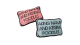 Fursatile Throw Pillows TAKING NAMES & KISSING POODLES [BLUE & PINK]
